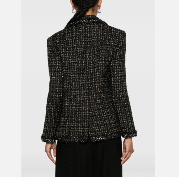 Alice + Olivia Shan Chain-Trim Tweed Jacket - Picture 8 of 16